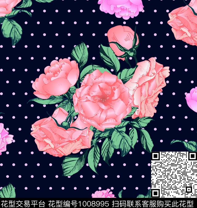 数码华亿平台小碎花月季花数码印花华亿平台下载（图片编号: 1008995） - 瓦栏（Walan）