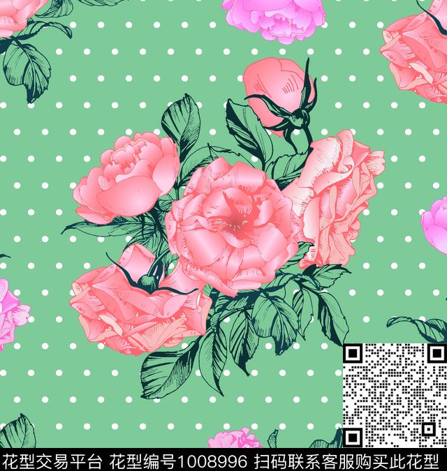 数码华亿平台小碎花月季花数码印花华亿平台下载（图片编号: 1008996） - 瓦栏（Walan）