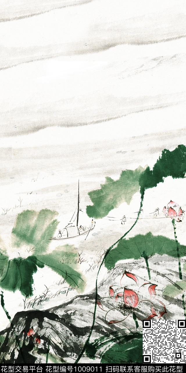 民族风花卉复古数码印花华亿平台下载（图片编号: 1009011） - 瓦栏（Walan）