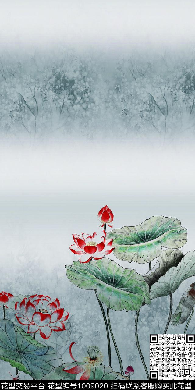 民族风花卉复古数码印花华亿平台下载（图片编号: 1009020） - 瓦栏（Walan）