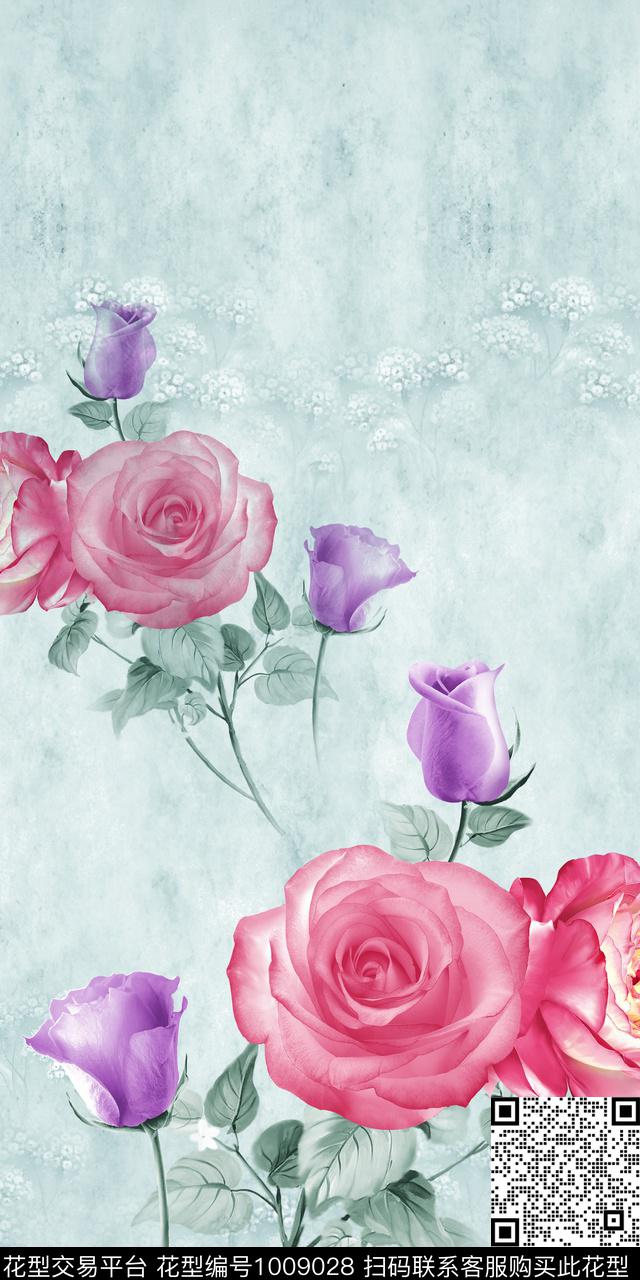 民族风花卉复古数码印花华亿平台下载（图片编号: 1009028） - 瓦栏（Walan）