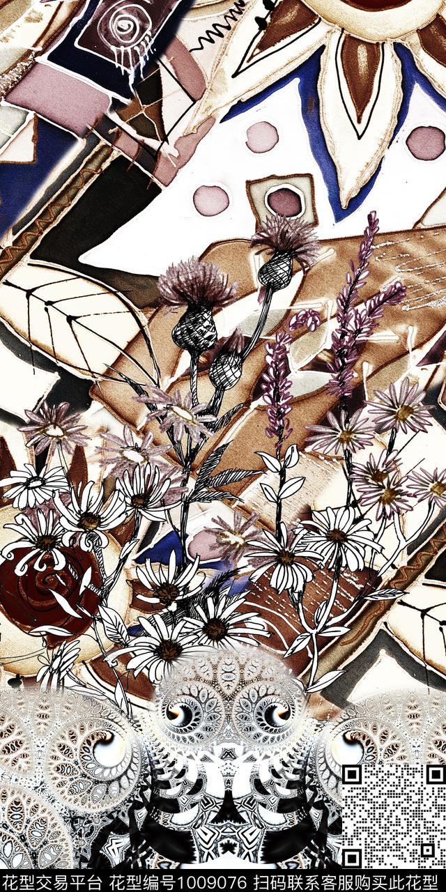 民族风复古数码印花华亿平台下载（图片编号: 1009076） - 瓦栏（Walan）