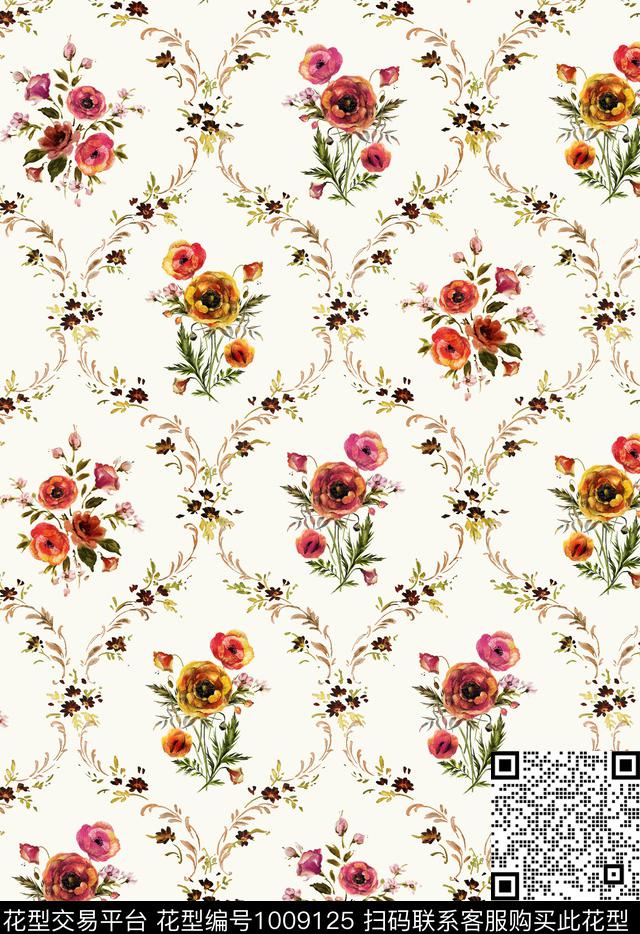 小碎花花卉欧洲数码印花华亿平台下载（图片编号: 1009125） - 瓦栏（Walan）