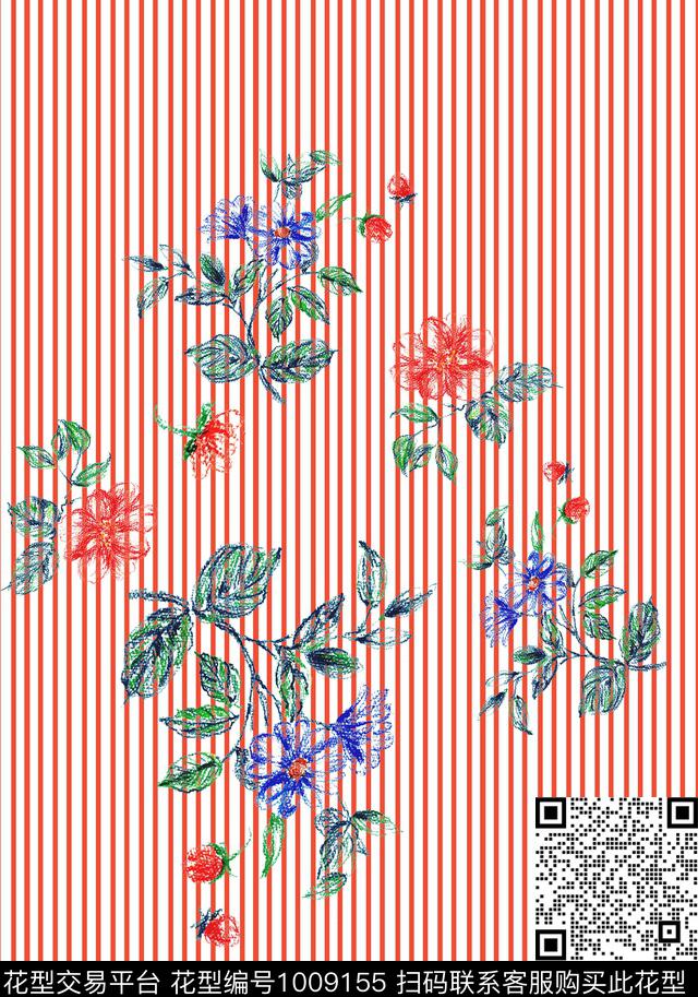 花卉定位花清爽底花卉数码印花华亿平台下载（图片编号: 1009155） - 瓦栏（Walan）