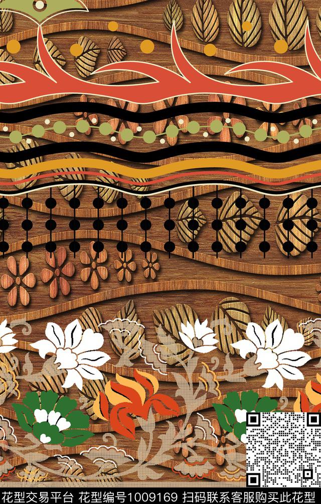 波西米亚复古花纹数码印花华亿平台下载（图片编号: 1009169） - 瓦栏（Walan）