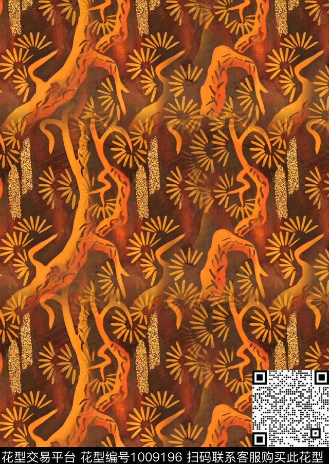 波西米亚复古花纹数码印花华亿平台下载（图片编号: 1009196） - 瓦栏（Walan）