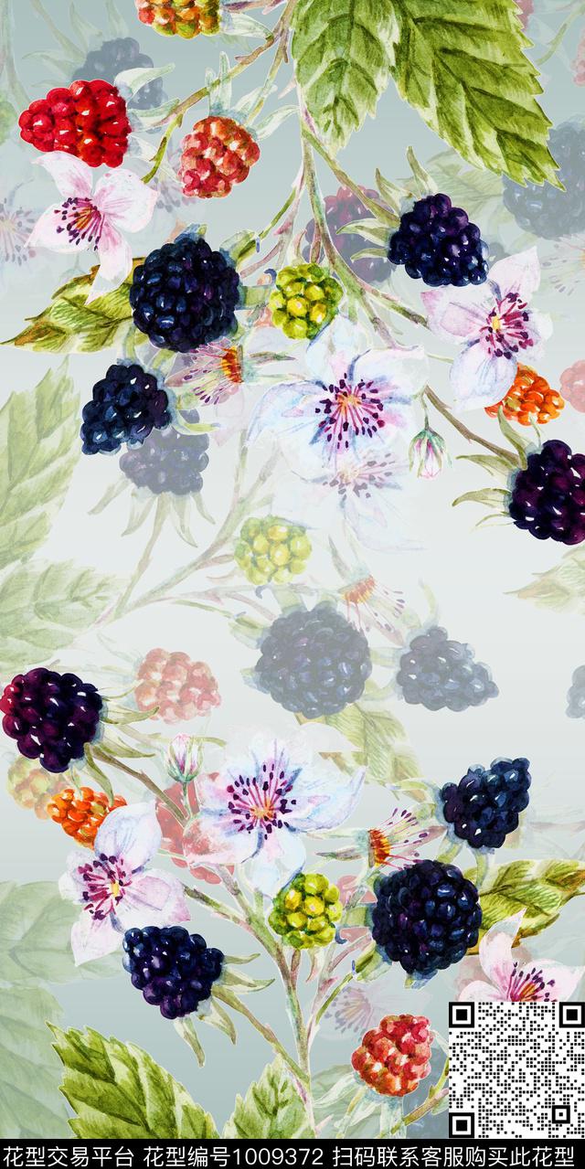 定位花水果清爽底花卉数码印花华亿平台下载（图片编号: 1009372） - 瓦栏（Walan）