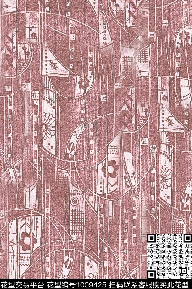 肌理线条抽象数码印花华亿平台下载（图片编号: 1009425） - 瓦栏（Walan）