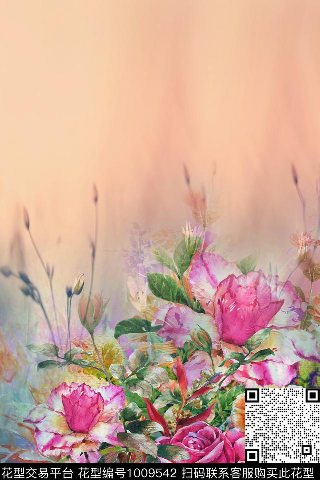 数码华亿平台花卉定位花数码印花华亿平台下载（图片编号: 1009542） - 瓦栏（Walan）