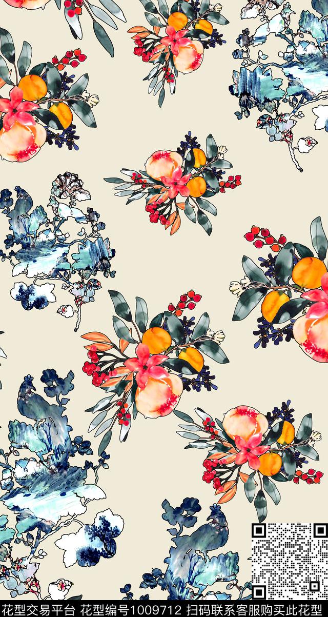 数码华亿平台春夏华亿平台花卉数码印花华亿平台下载（图片编号: 1009712） - 瓦栏（Walan）
