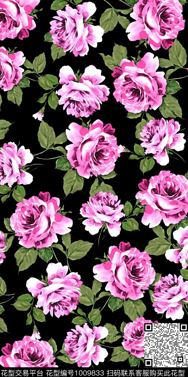 数码华亿平台水彩花卉女装数码印花华亿平台下载（图片编号: 1009833） - 瓦栏（Walan）