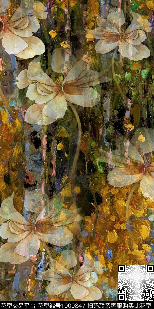 动物花卉油画华亿平台复古风数码印花华亿平台下载（图片编号: 1009847） - 瓦栏（Walan）
