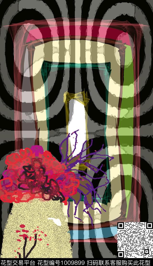 数码华亿平台创意条纹数码印花华亿平台下载（图片编号: 1009899） - 瓦栏（Walan）