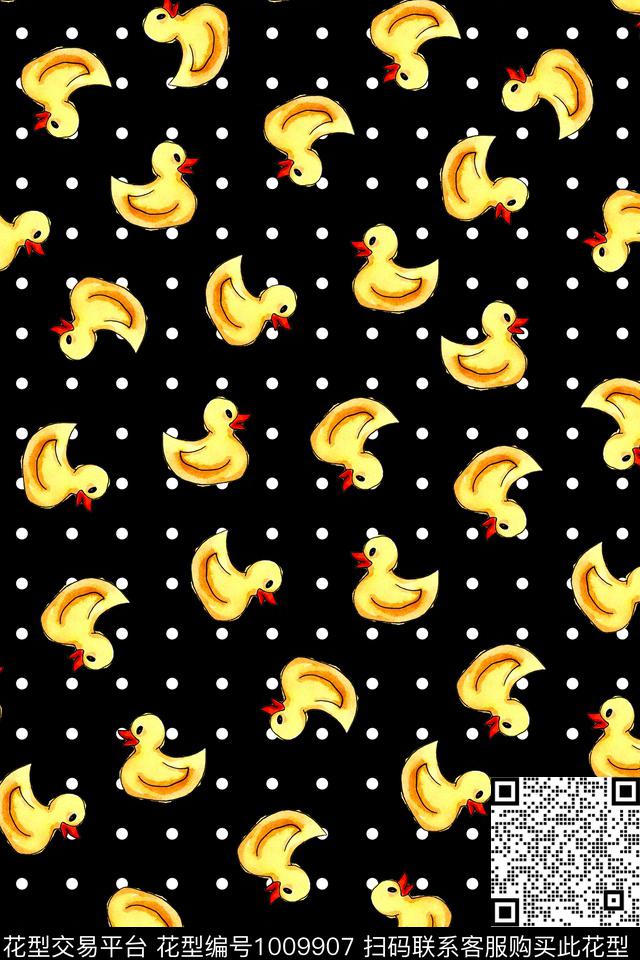 可爱卡通动物手绘花卉传统印花华亿平台下载（图片编号: 1009907） - 瓦栏（Walan）