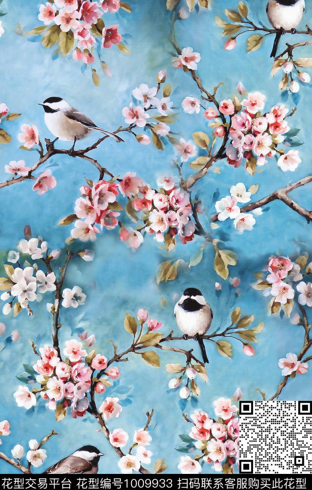 中老年花鸟中国风数码印花华亿平台下载（图片编号: 1009933） - 瓦栏（Walan）