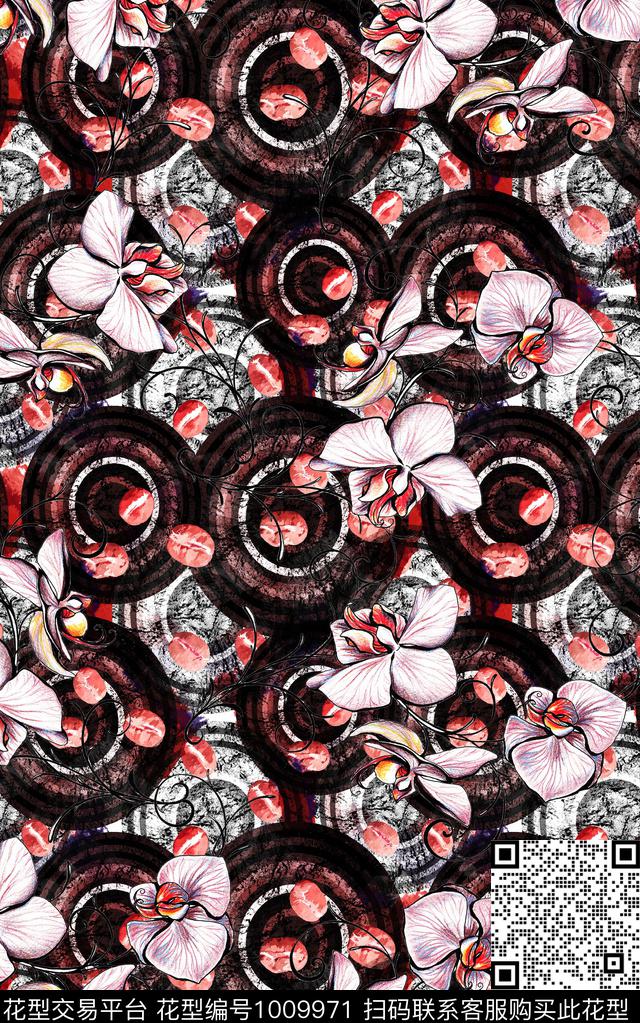 民族风花卉复古数码印花华亿平台下载（图片编号: 1009971） - 瓦栏（Walan）