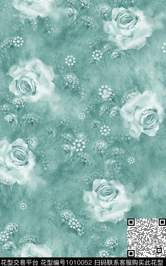 民族风花卉复古数码印花华亿平台下载（图片编号: 1010052） - 瓦栏（Walan）