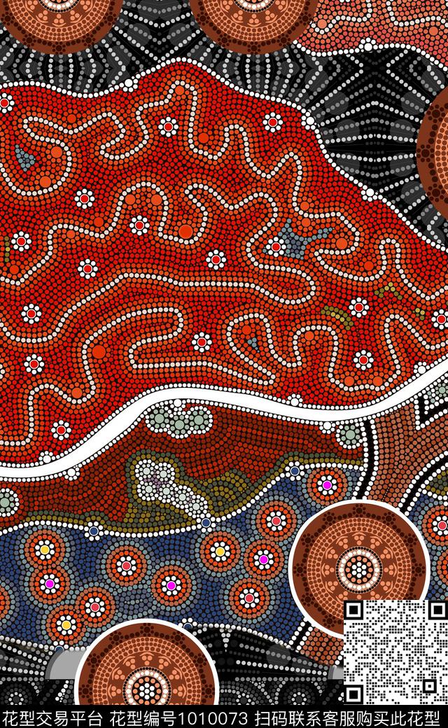 民族风波西米亚定位花数码印花华亿平台下载（图片编号: 1010073） - 瓦栏（Walan）