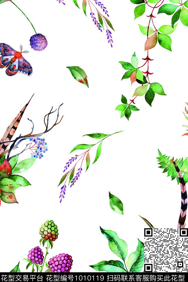 民族风抽象羽毛数码印花华亿平台下载（图片编号: 1010119） - 瓦栏（Walan）