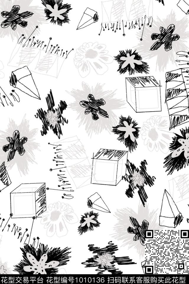 线条抽象男装传统印花华亿平台下载（图片编号: 1010136） - 瓦栏（Walan）