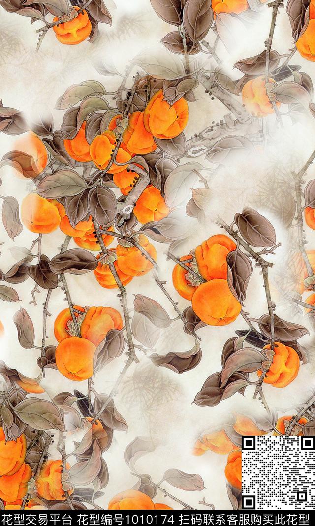 真丝旗袍国画花卉数码印花华亿平台下载（图片编号: 1010174） - 瓦栏（Walan）