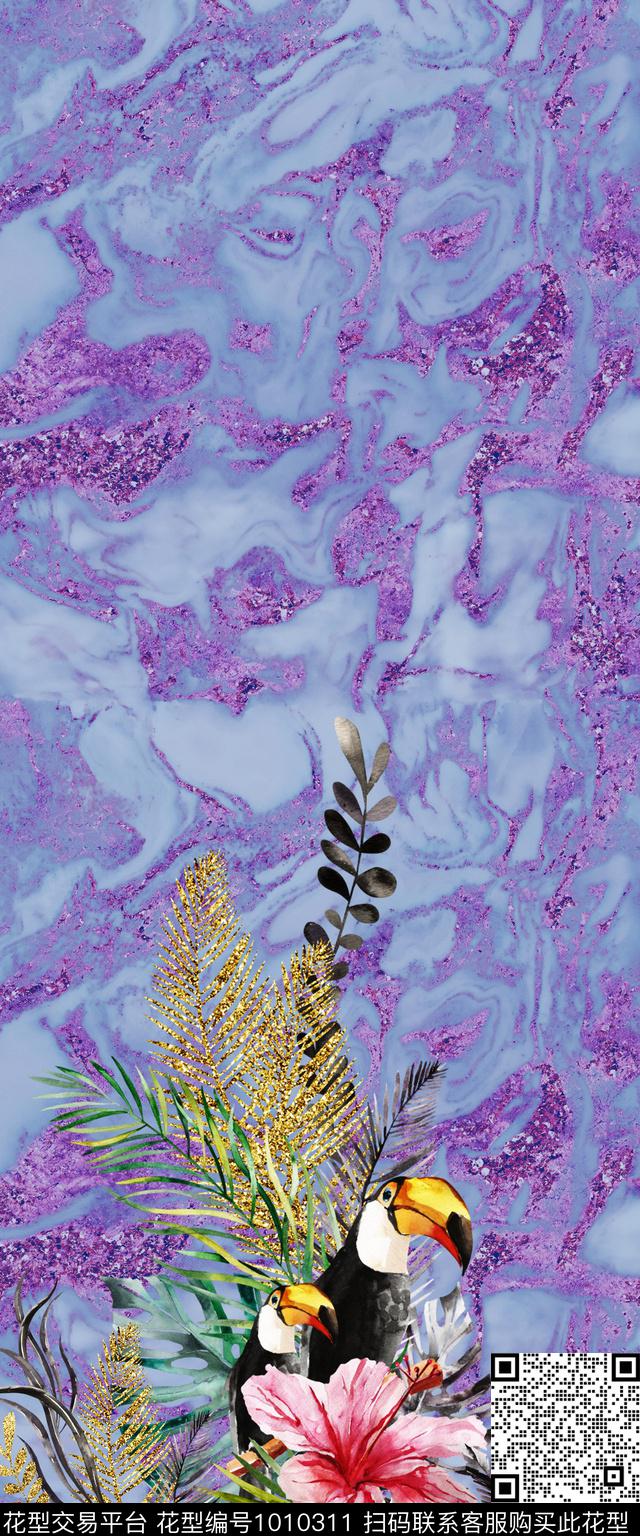 肌理中老年金刚鹦鹉数码印花华亿平台下载（图片编号: 1010311） - 瓦栏（Walan）
