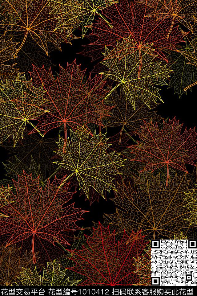 民族风大牌风秋季枫叶数码印花华亿平台下载（图片编号: 1010412） - 瓦栏（Walan）