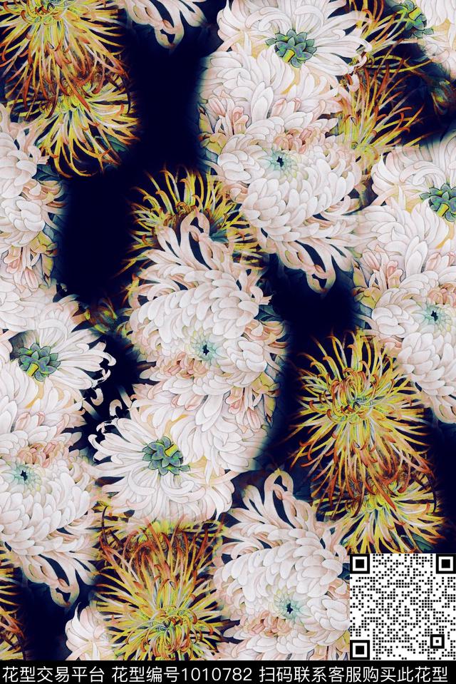 花卉牡丹中国风数码印花华亿平台下载（图片编号: 1010782） - 瓦栏（Walan）