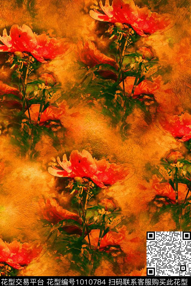 花卉复古杭州数码印花华亿平台下载（图片编号: 1010784） - 瓦栏（Walan）