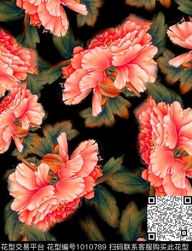 花卉复古杭州数码印花华亿平台下载（图片编号: 1010789） - 瓦栏（Walan）