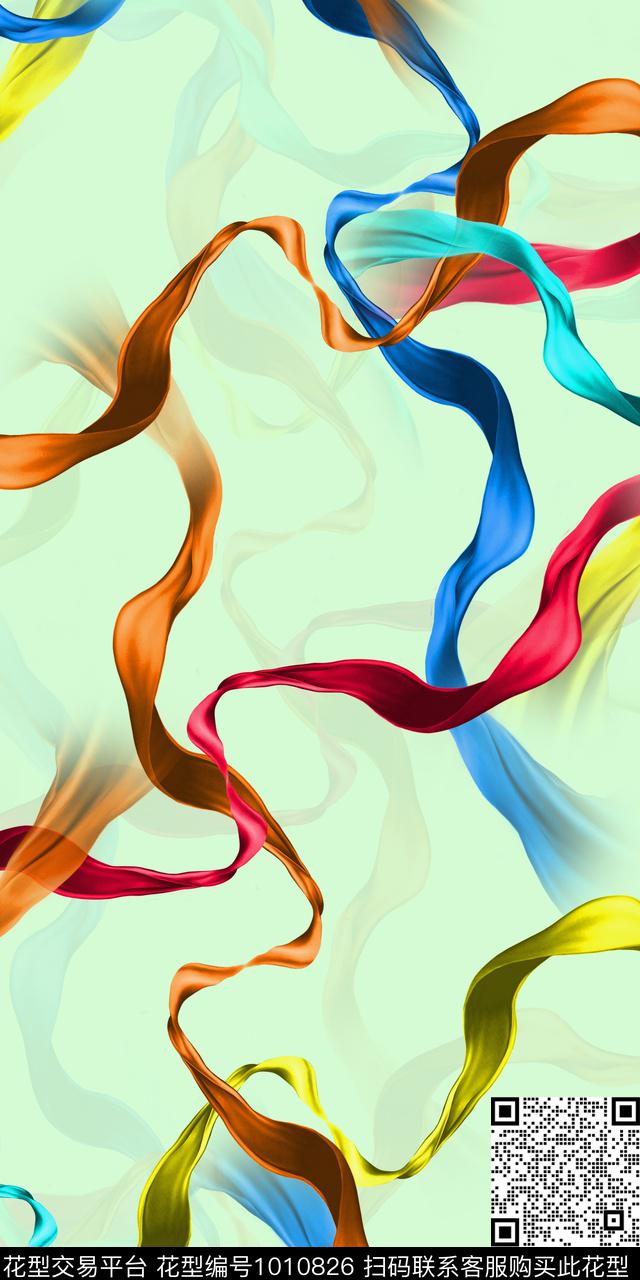 抽象满版散花潮牌数码印花华亿平台下载（图片编号: 1010826） - 瓦栏（Walan）