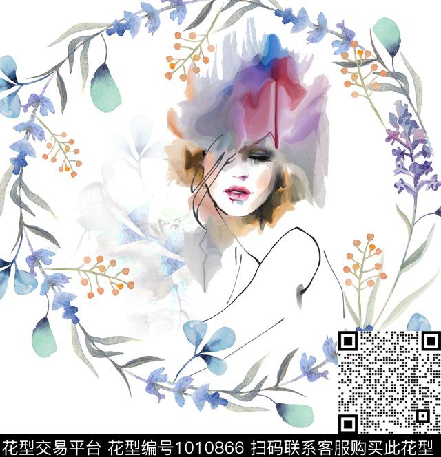 休闲花卉人物数码印花华亿平台下载（图片编号: 1010866） - 瓦栏（Walan）