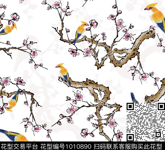 中国风数码华亿平台底纹数码印花华亿平台下载（图片编号: 1010890） - 瓦栏（Walan）