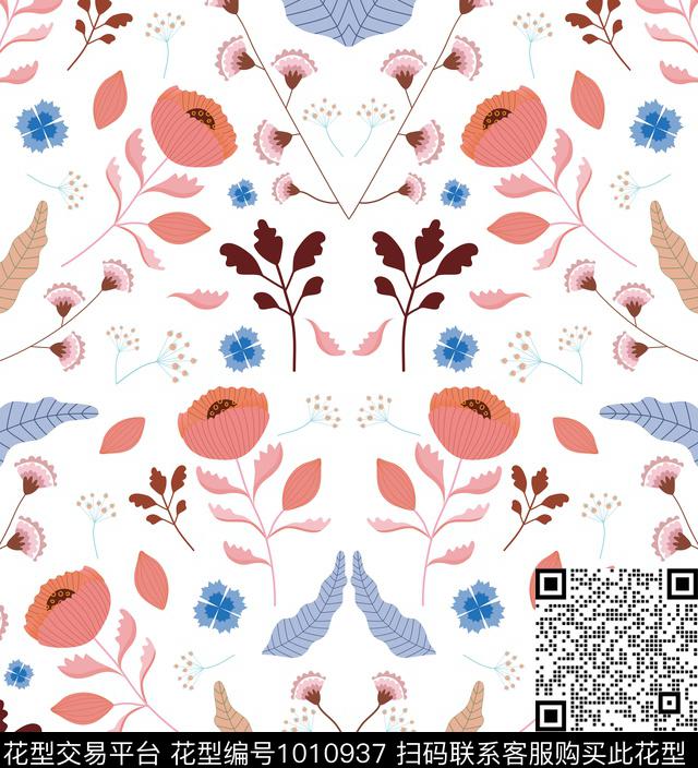 小碎花春夏华亿平台花卉数码印花华亿平台下载（图片编号: 1010937） - 瓦栏（Walan）