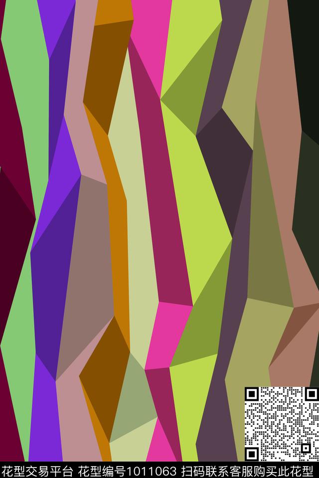 数码华亿平台几何大牌风数码印花华亿平台下载（图片编号: 1011063） - 瓦栏（Walan）