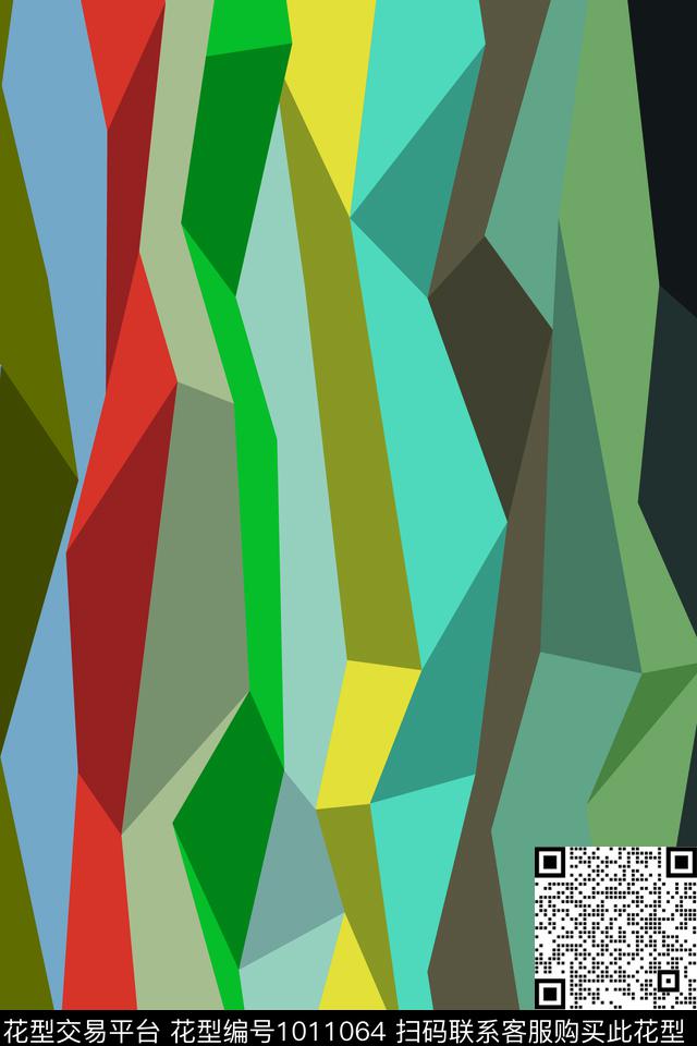 数码华亿平台几何大牌风数码印花华亿平台下载（图片编号: 1011064） - 瓦栏（Walan）