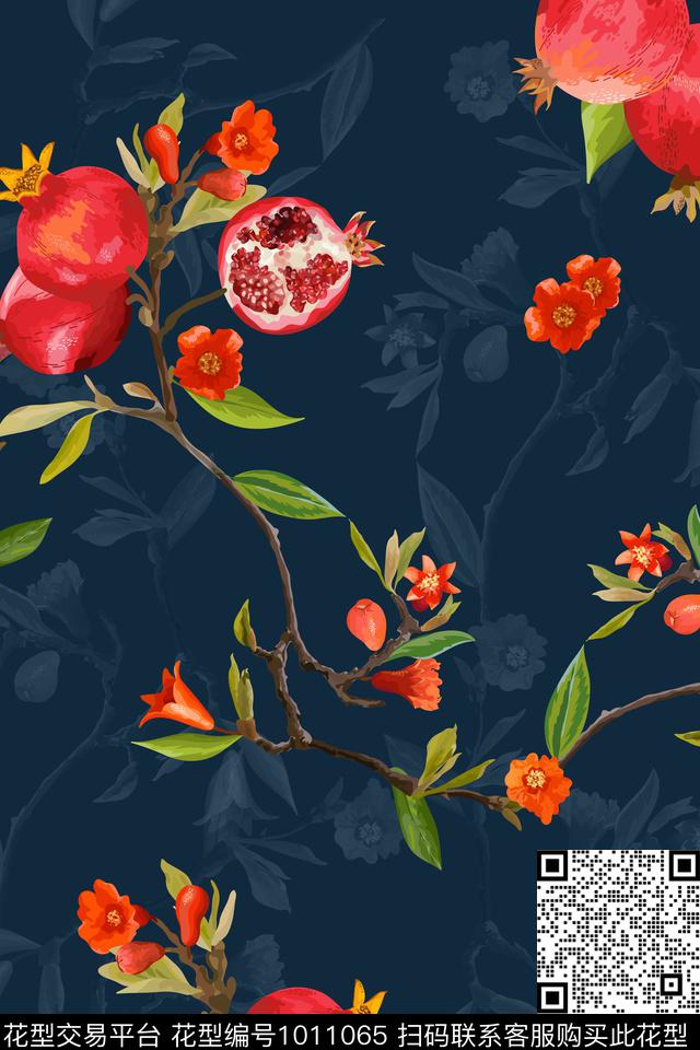 数码华亿平台花卉大牌风数码印花华亿平台下载（图片编号: 1011065） - 瓦栏（Walan）