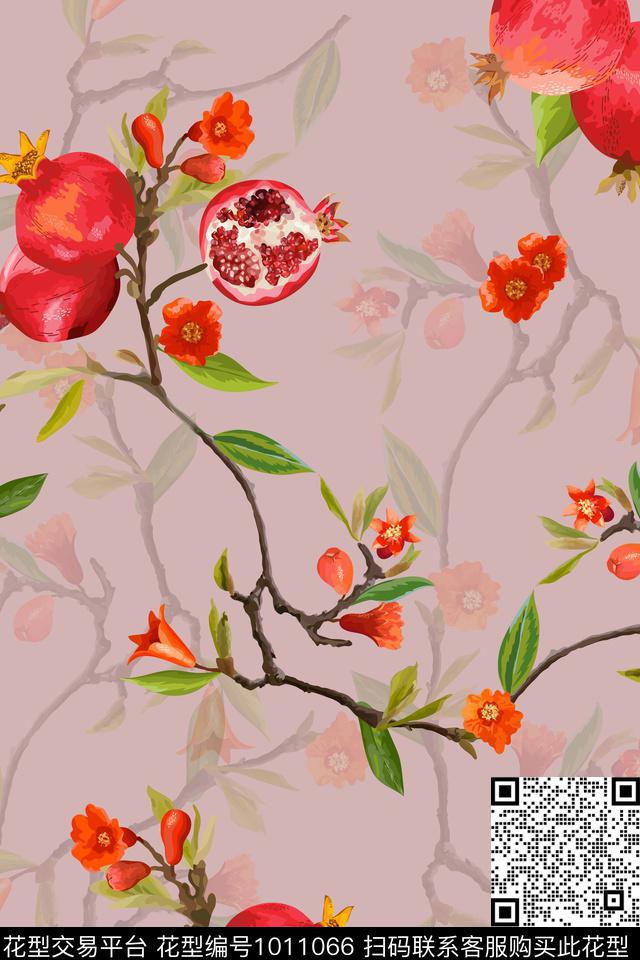 数码华亿平台花卉大牌风数码印花华亿平台下载（图片编号: 1011066） - 瓦栏（Walan）