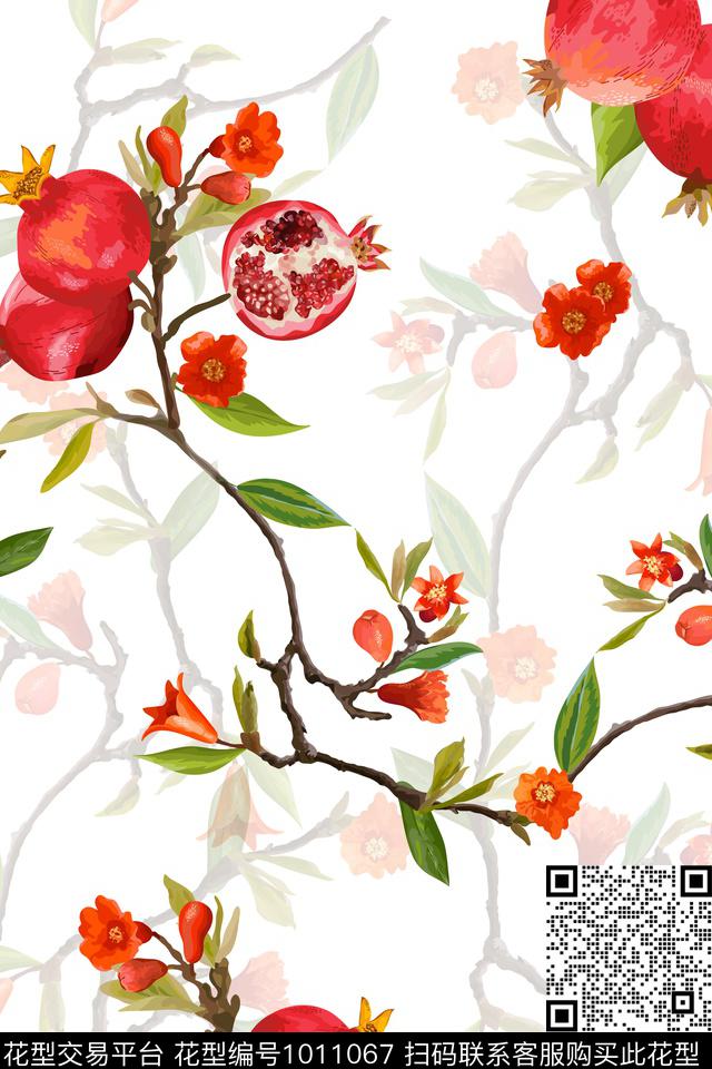 数码华亿平台花卉大牌风数码印花华亿平台下载（图片编号: 1011067） - 瓦栏（Walan）