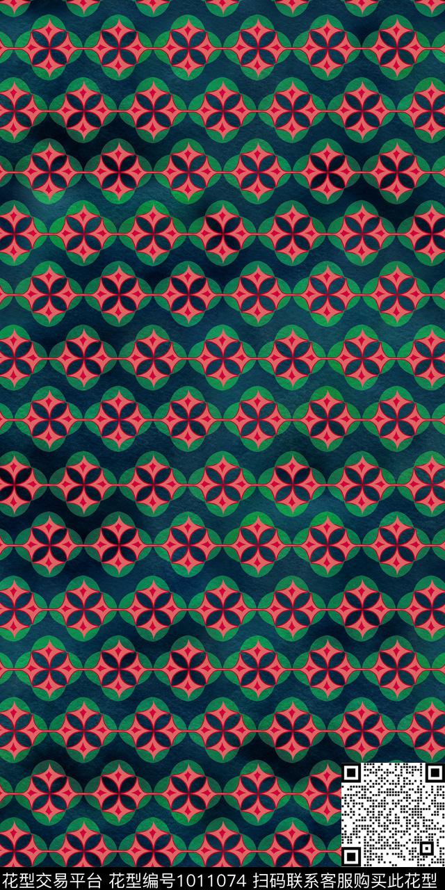 抽象几何麻布华亿平台数码印花华亿平台下载（图片编号: 1011074） - 瓦栏（Walan）