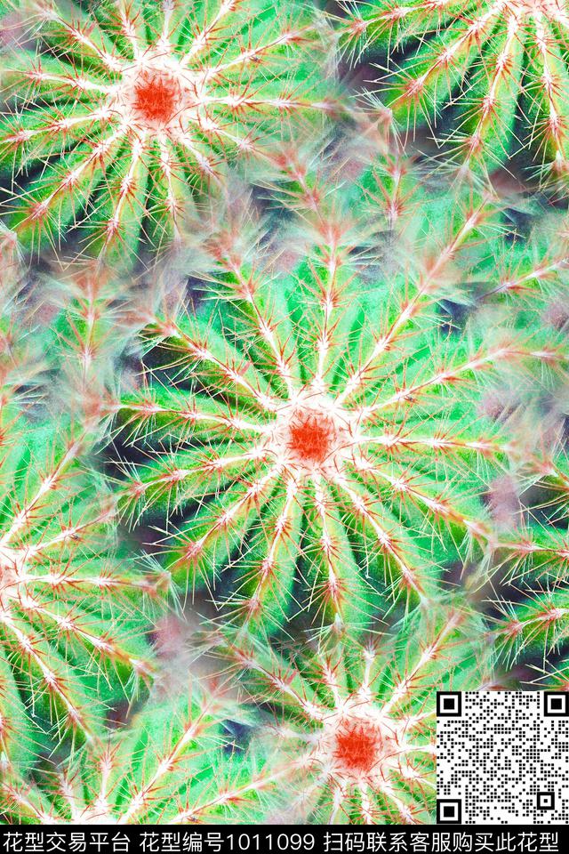 仙人球肌理女装数码印花华亿平台下载（图片编号: 1011099） - 瓦栏（Walan）