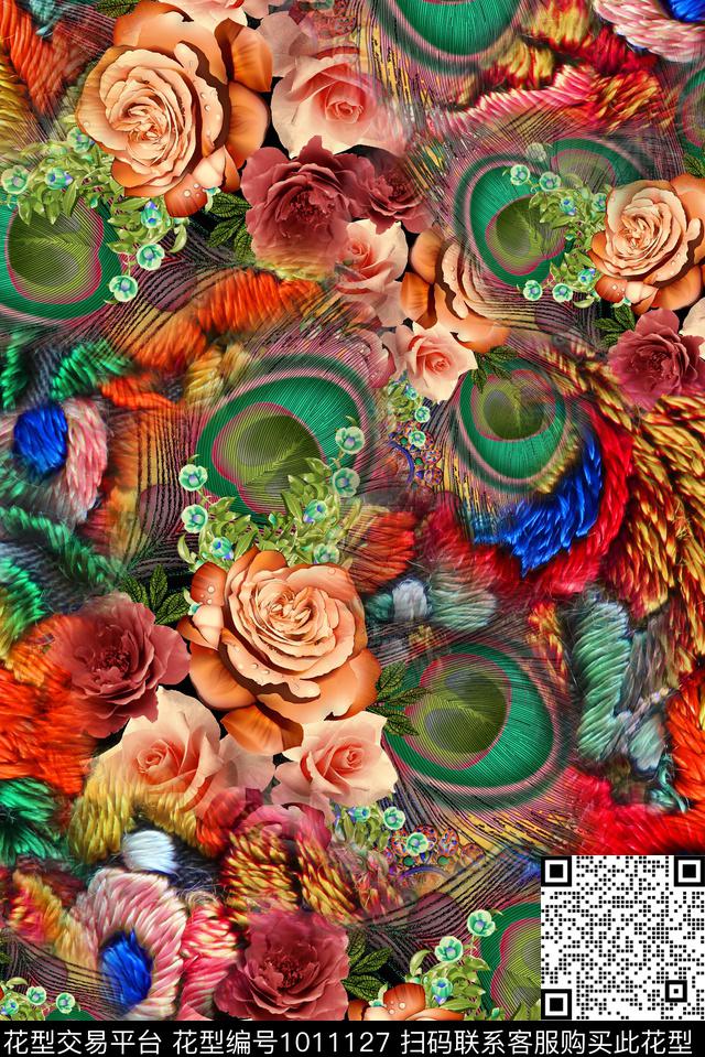 民族风真丝复古数码印花华亿平台下载（图片编号: 1011127） - 瓦栏（Walan）