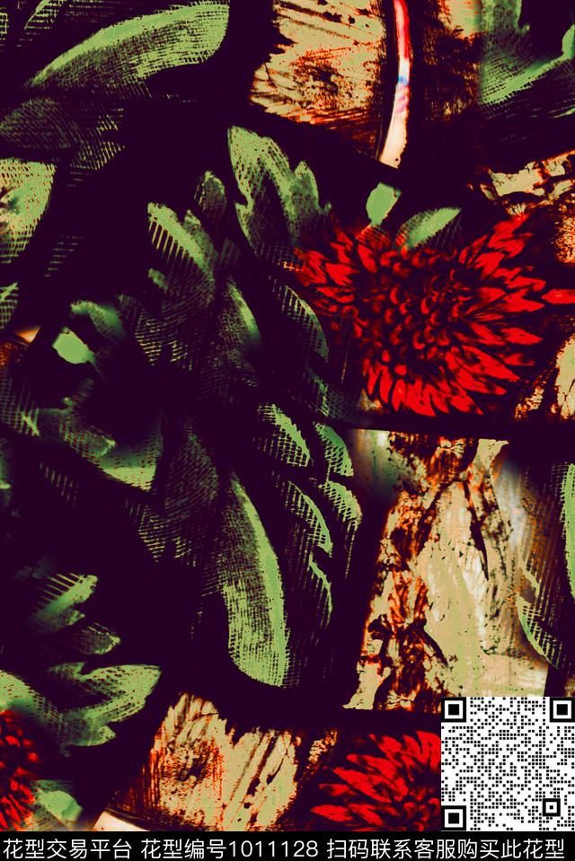 民族风真丝复古数码印花华亿平台下载（图片编号: 1011128） - 瓦栏（Walan）