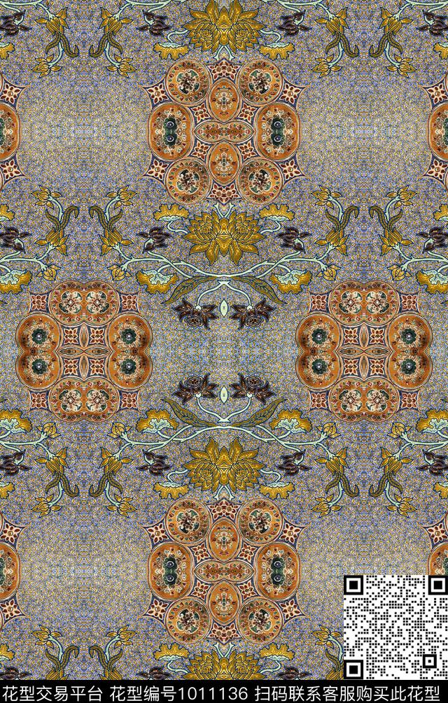 民族风肌理花纹数码印花华亿平台下载（图片编号: 1011136） - 瓦栏（Walan）