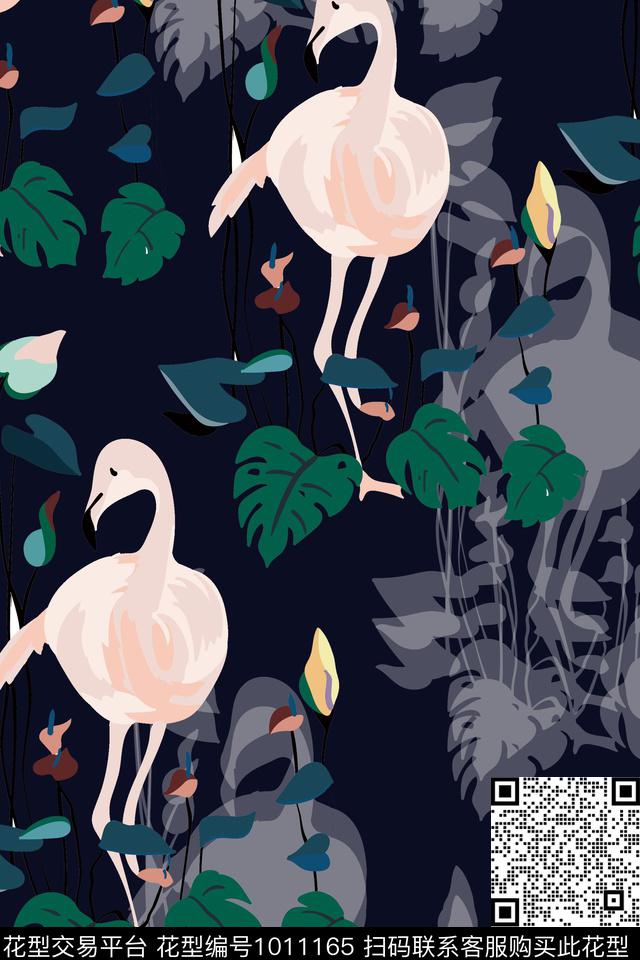 动物花卉花卉绿植树叶数码印花华亿平台下载（图片编号: 1011165） - 瓦栏（Walan）