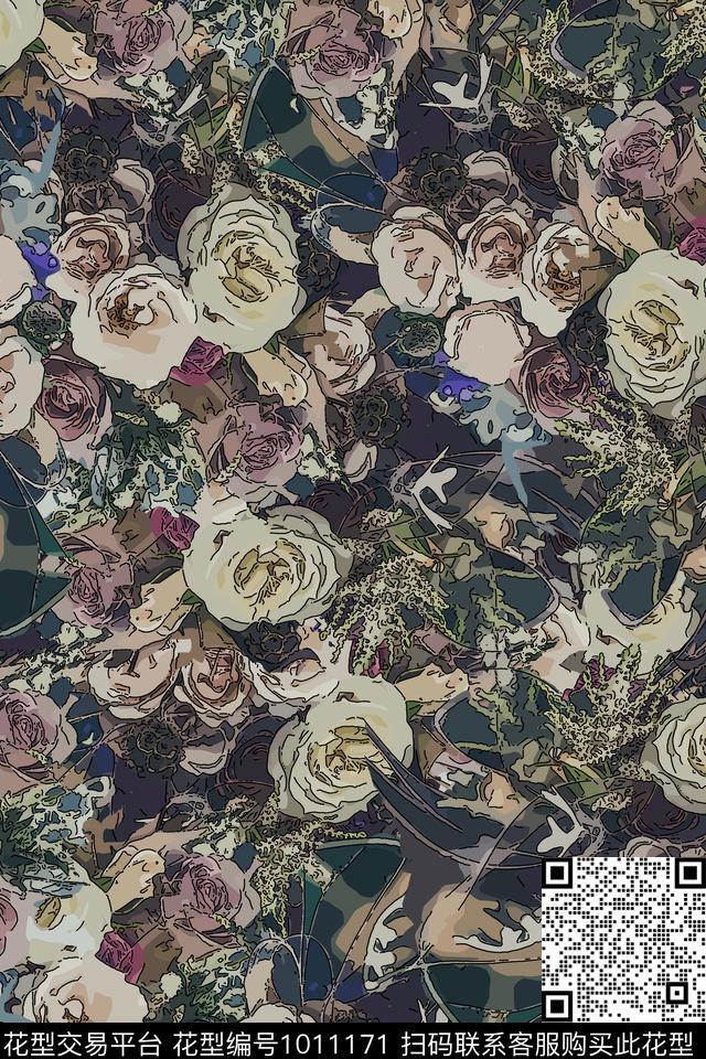 艺术素雅小碎花传统印花华亿平台下载（图片编号: 1011171） - 瓦栏（Walan）