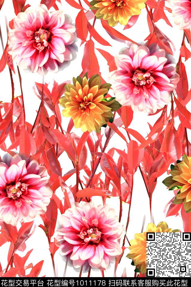 大花数码华亿平台花卉数码印花华亿平台下载（图片编号: 1011178） - 瓦栏（Walan）