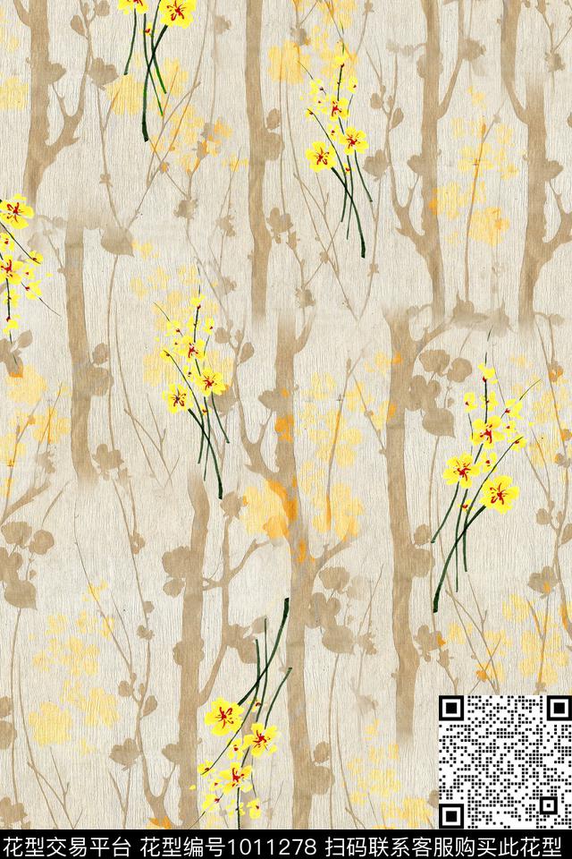 趣味肌理花卉数码印花华亿平台下载（图片编号: 1011278） - 瓦栏（Walan）