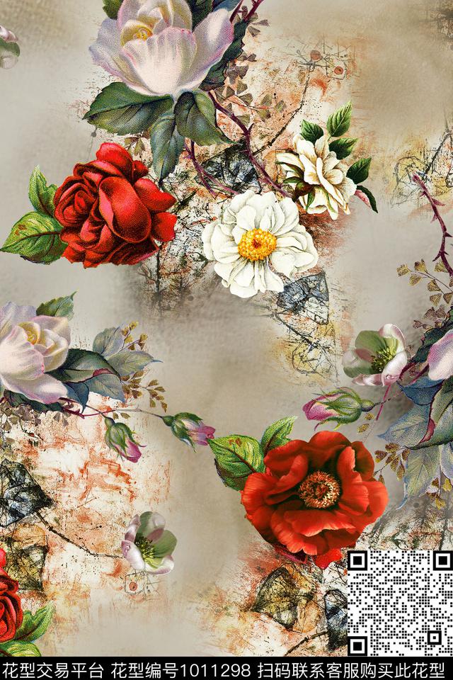 中国风数码华亿平台香云纱数码印花华亿平台下载（图片编号: 1011298） - 瓦栏（Walan）