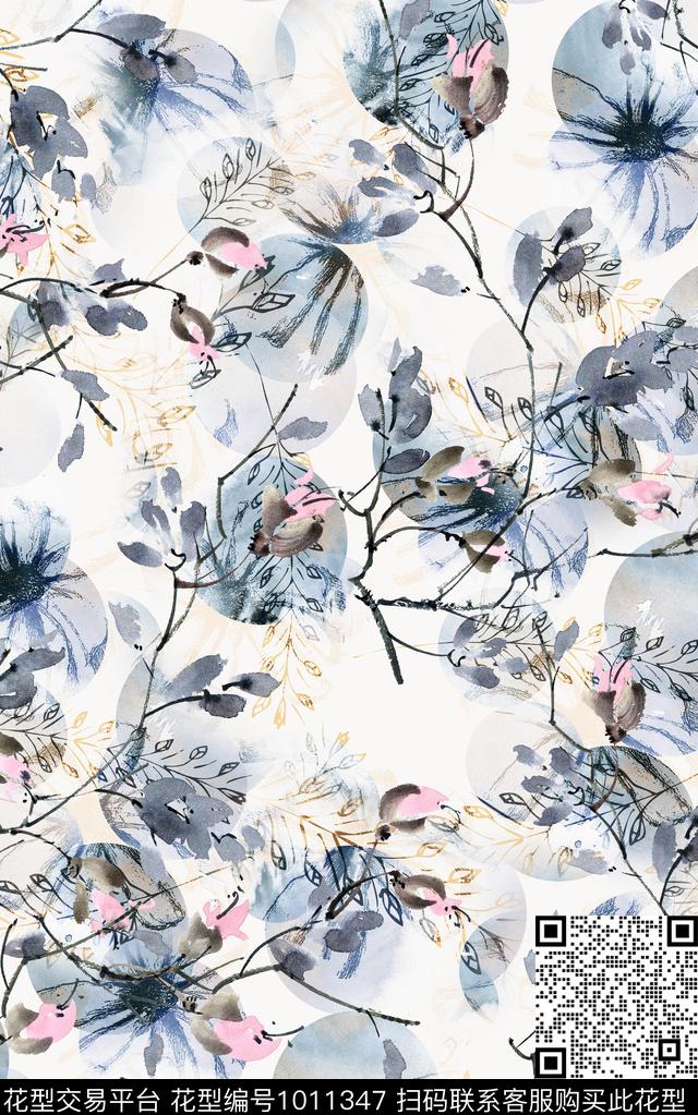 数码华亿平台民族风抽象数码印花华亿平台下载（图片编号: 1011347） - 瓦栏（Walan）